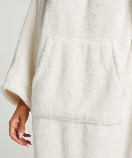 Snuggle Fleece Lounge Dress, White