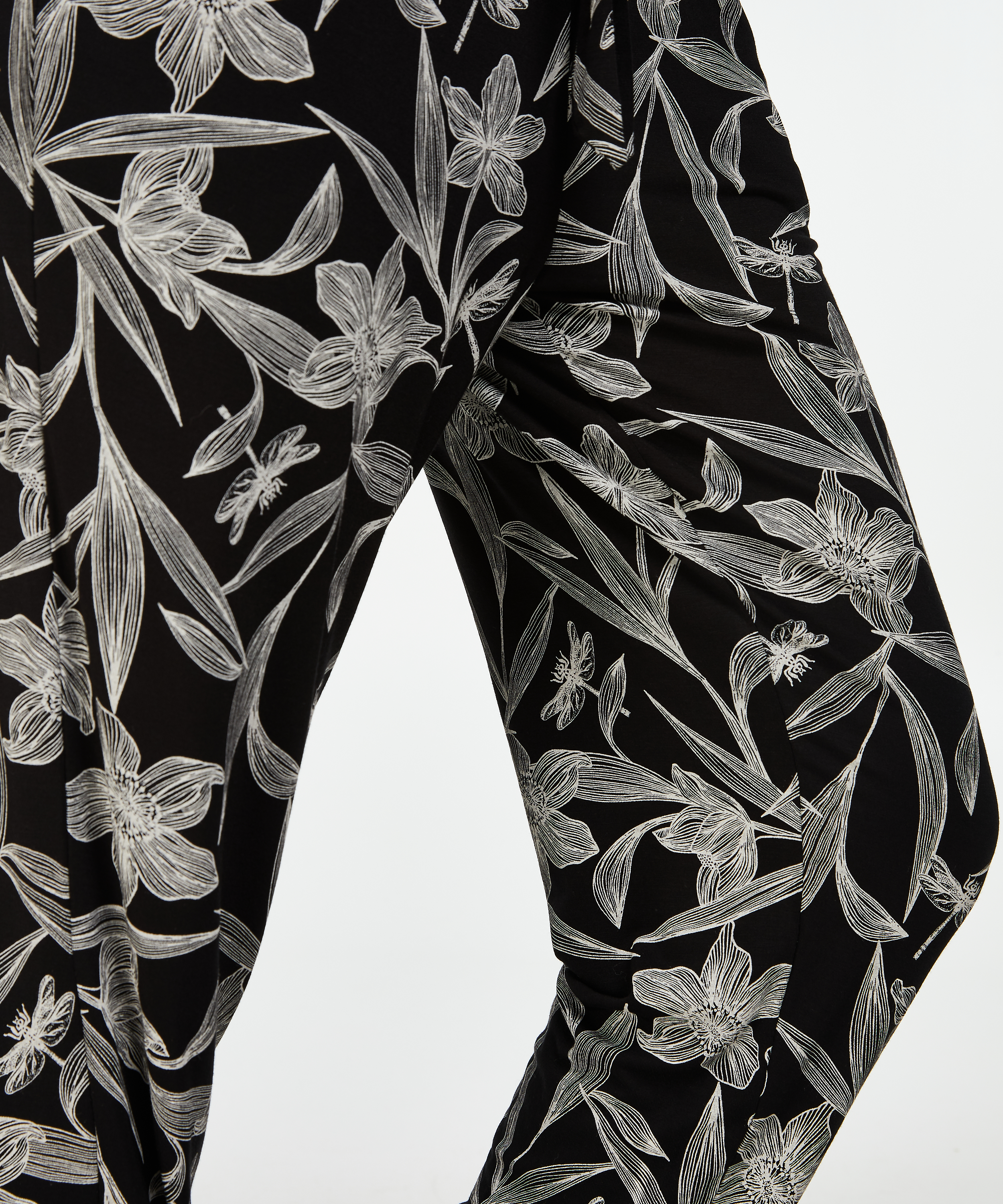 Jersey Pyjama Pants, Black, main