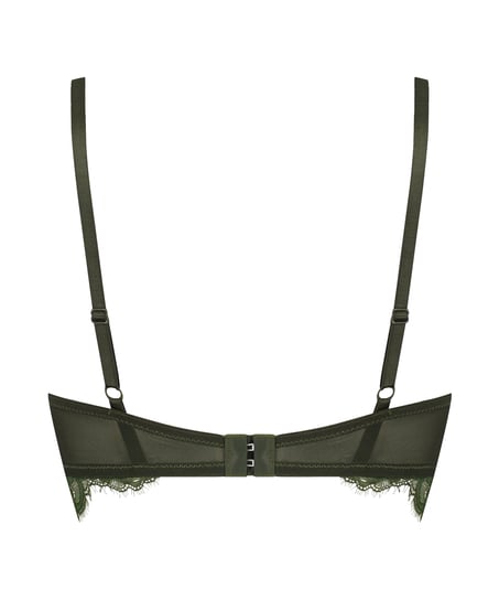 Saffron Padded Underwired Longline Bra, Green