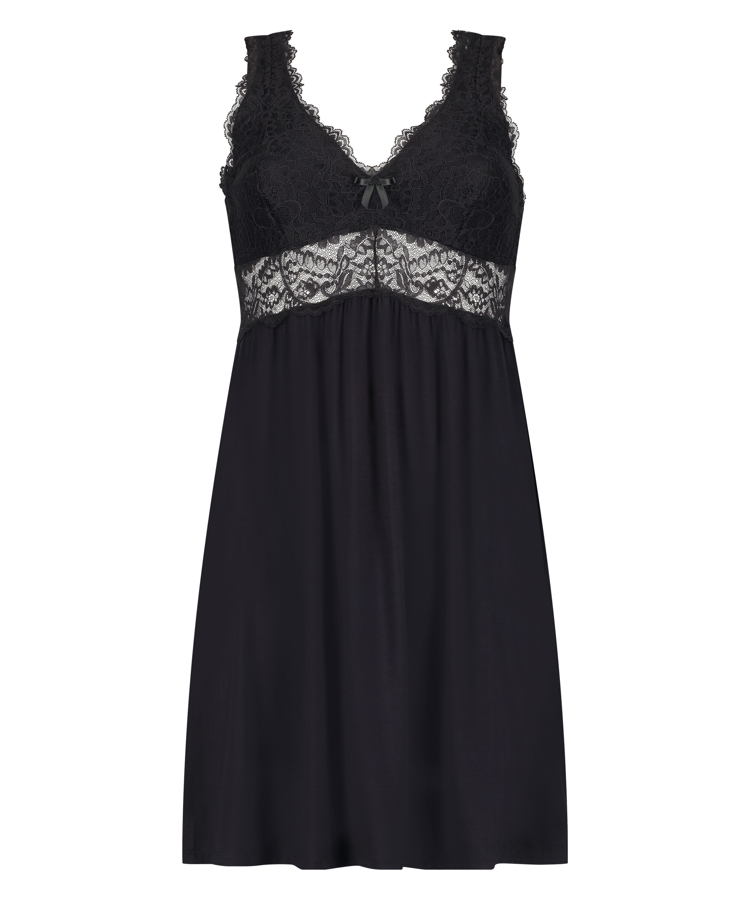 Nora Lace Slip Dress, Black