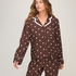 Pyjama Set Poplin Ruffle, Brown