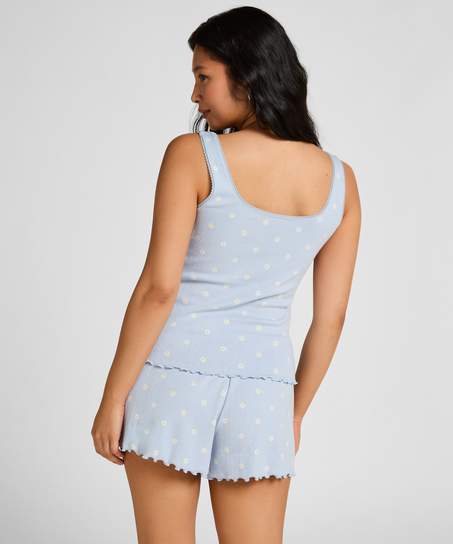 Pointelle Singlet, Blue