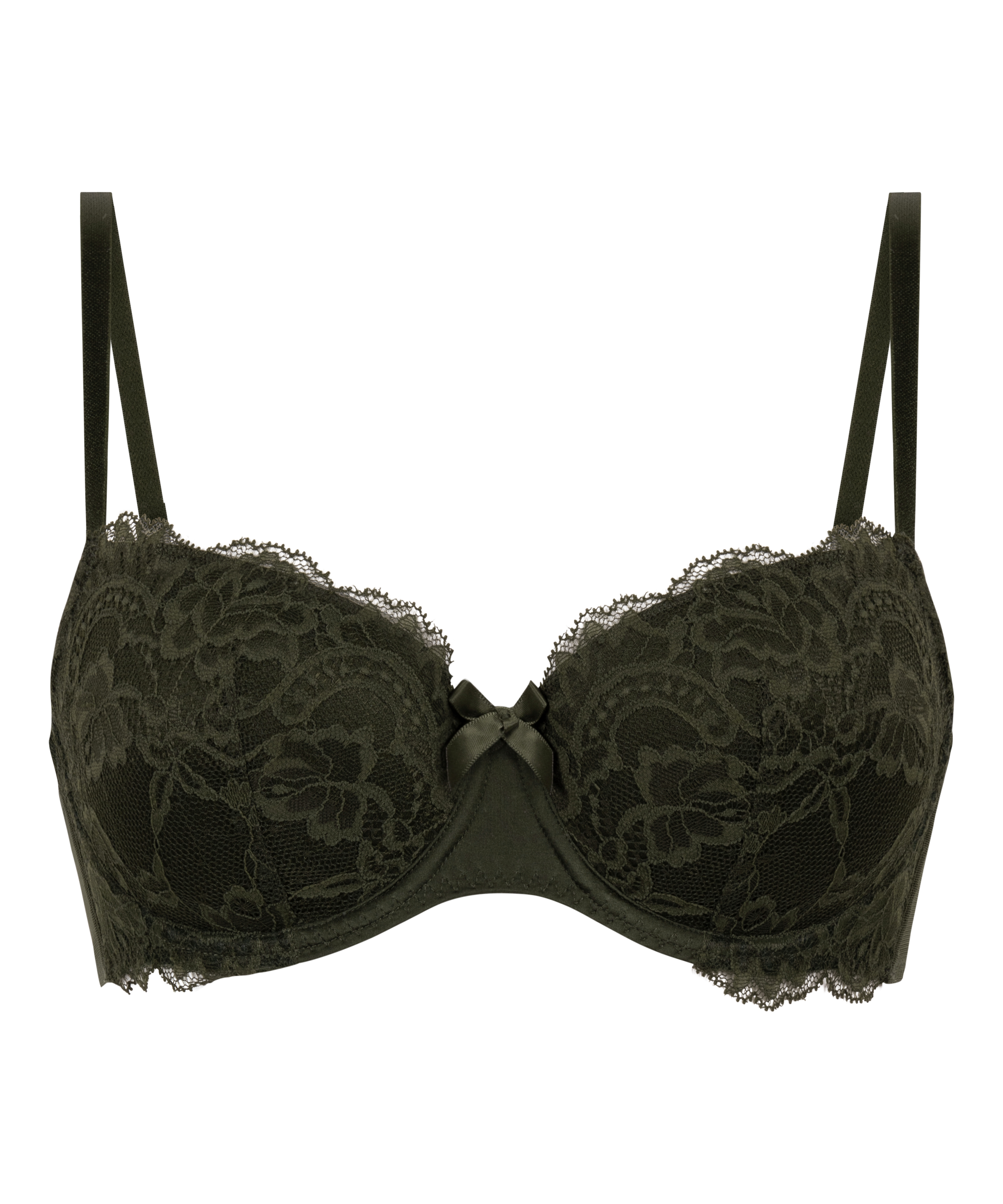 Teddy Padded Underwired Bra, Green, main