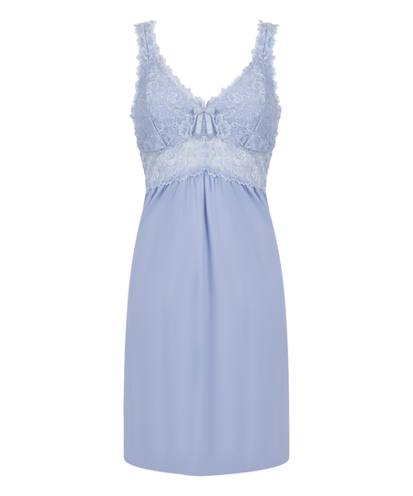 Nora Lace Slip Dress, Blue