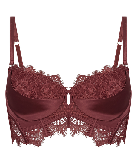 Zoe Padded Longline Underwired Bra, Red