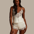 Camille Satin Short, White