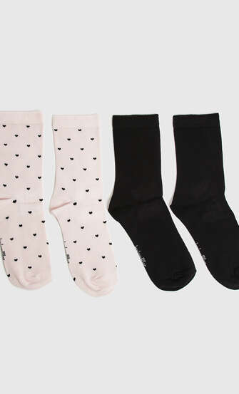 2P Viscose Socks, Pink