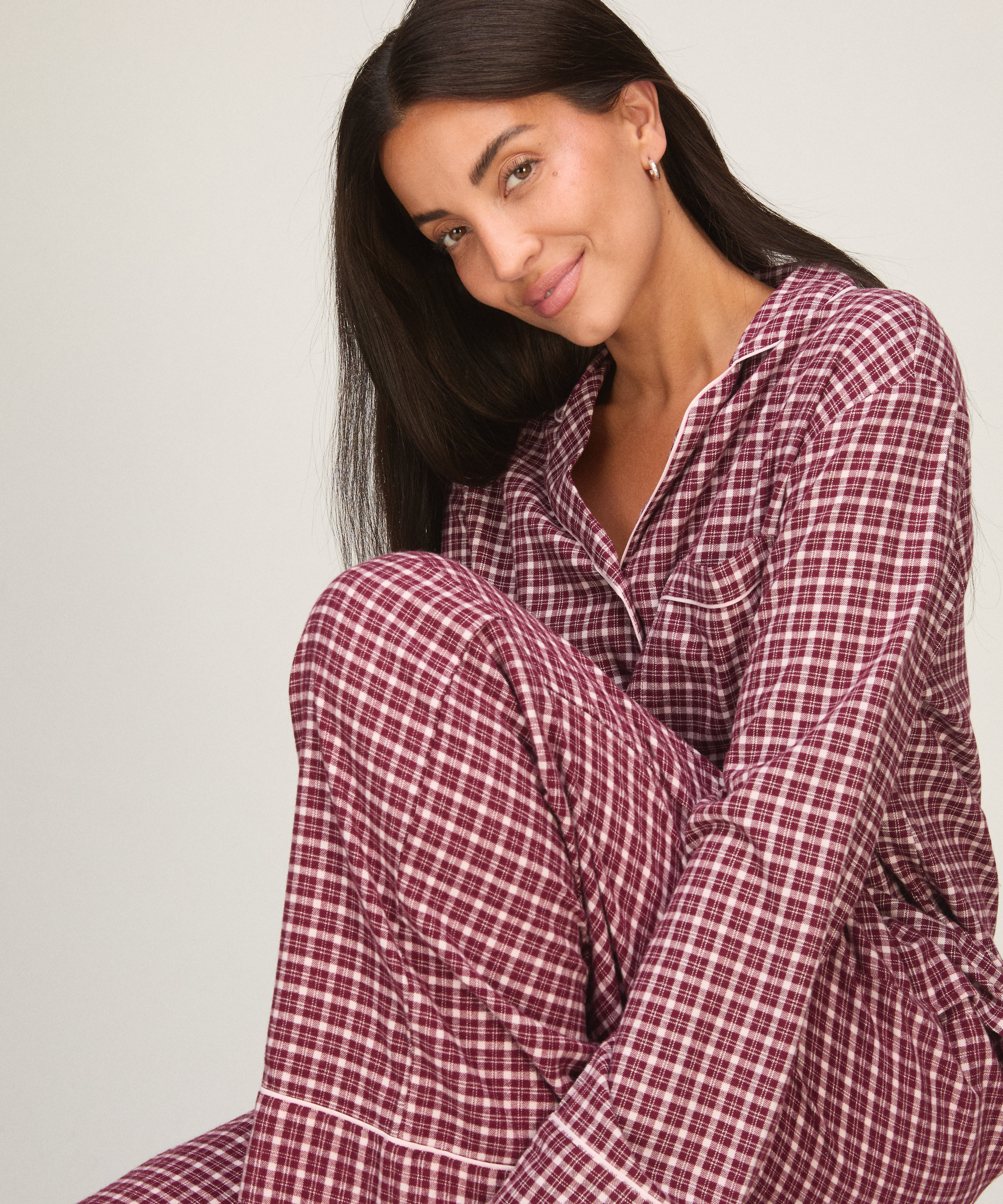 Check Pyjama Pants, Pink, main