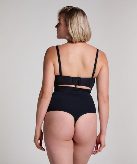 Seamless Enhancing High Waisted Thong, Black