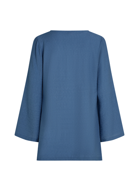 Beach Long-Sleeved Ring Dress, Blue