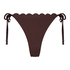 Scallop Lurex Cheeky Tanga Bikini Bottoms, Brown