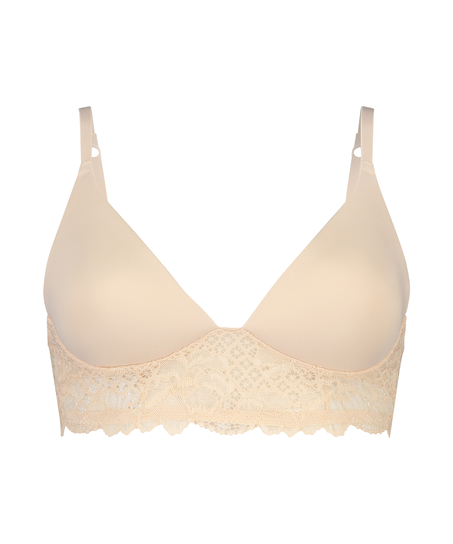 Chole padded longline non-wired bra, Beige