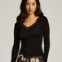 Jersey Long-sleeved Pyjama Top, Black