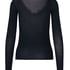 super soft Lace V-Neck shirt with Cashmere, Black