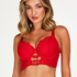 Oceana Padded Longline Underwired Bra, Red