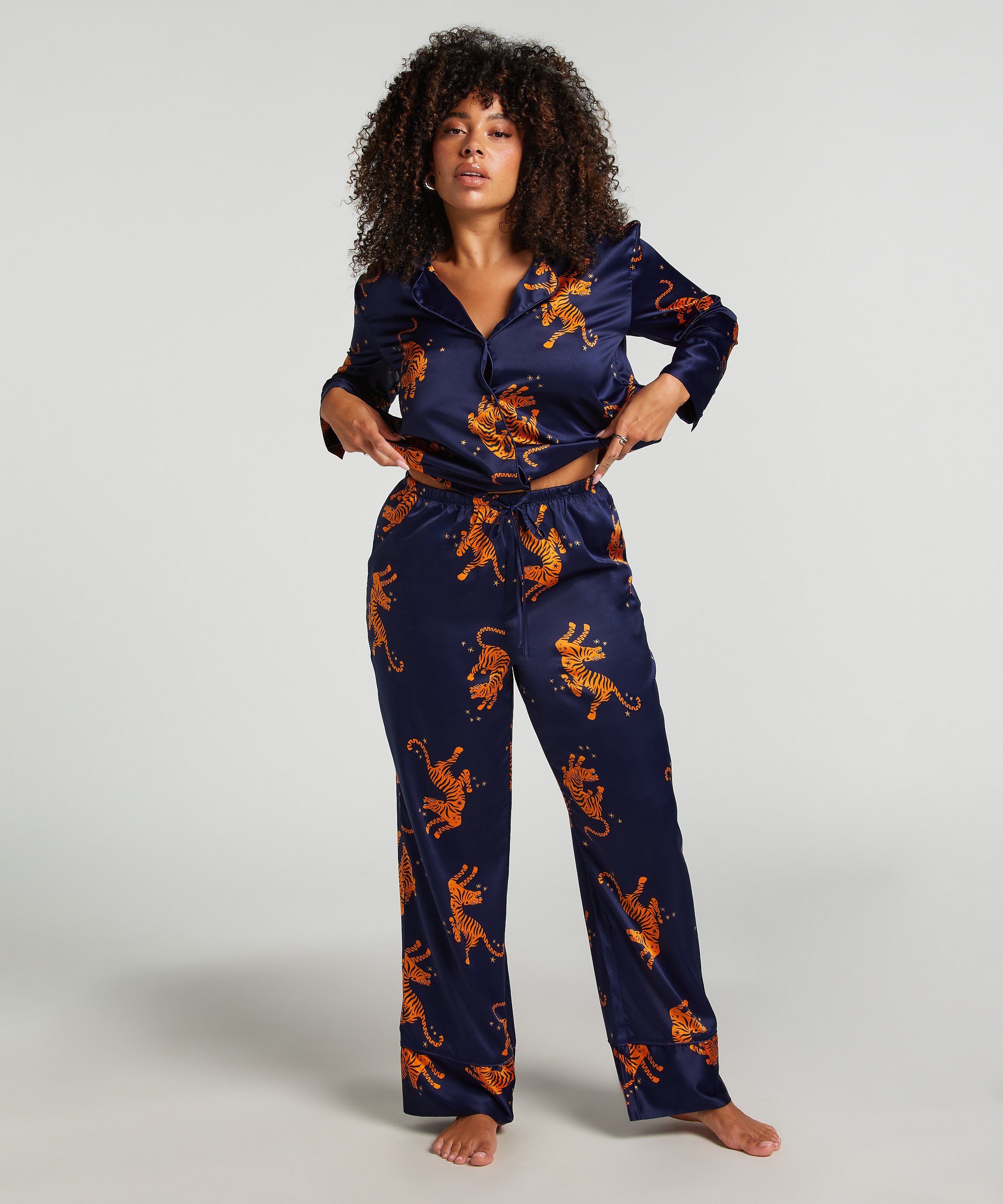 Satin Trousers, Blue, main