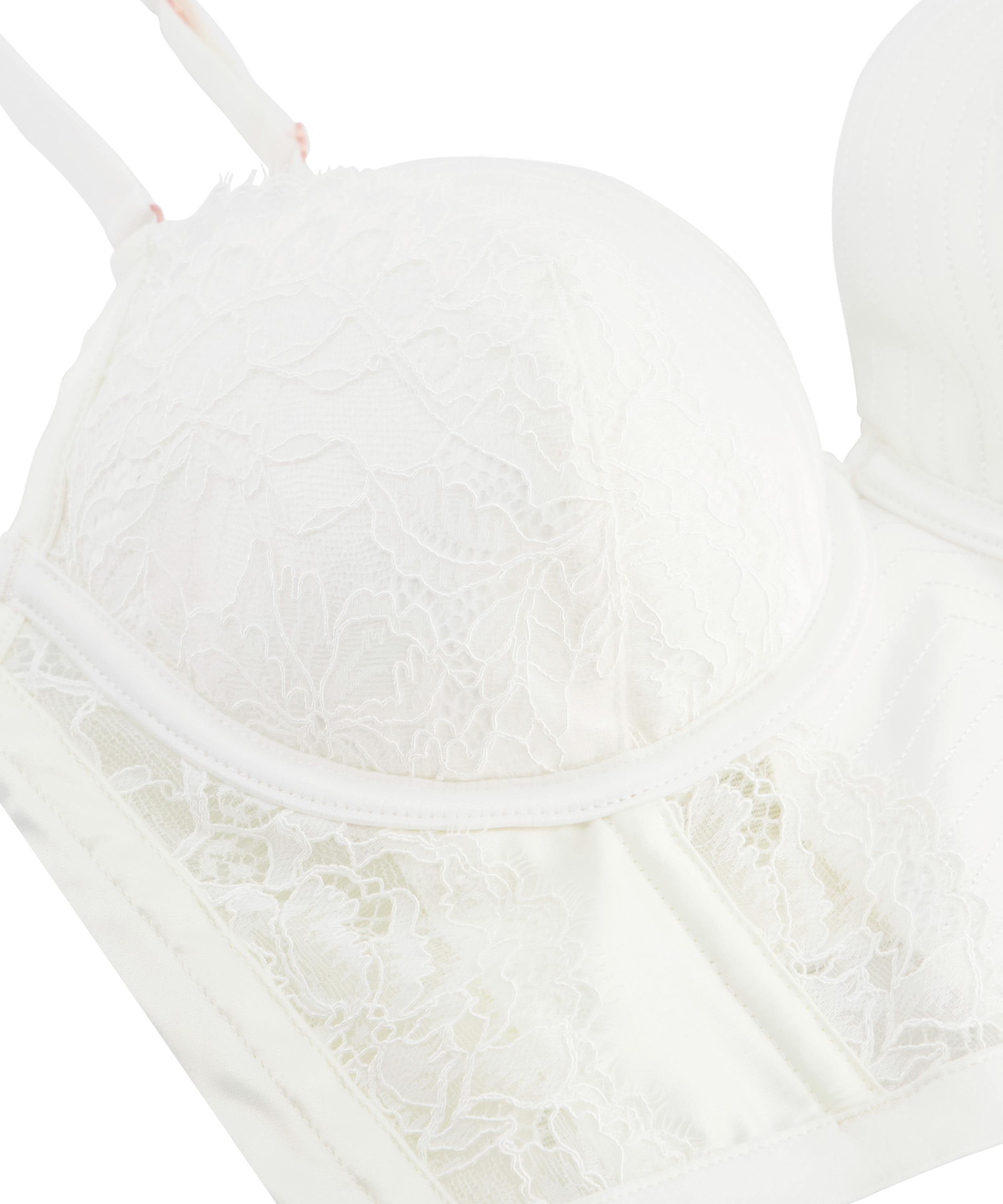 Erika padded longline underwired bra, White, main