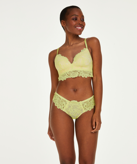 Shiloh Padded Longline Non-Underwired Bra, Yellow