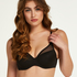 Mesh Padded underwired bra, Black