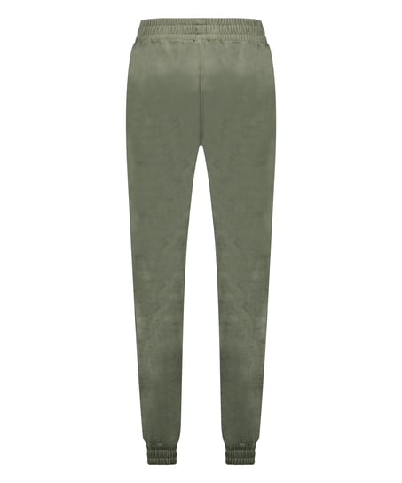 Velour Jogging Pants Pin-tucked, Green
