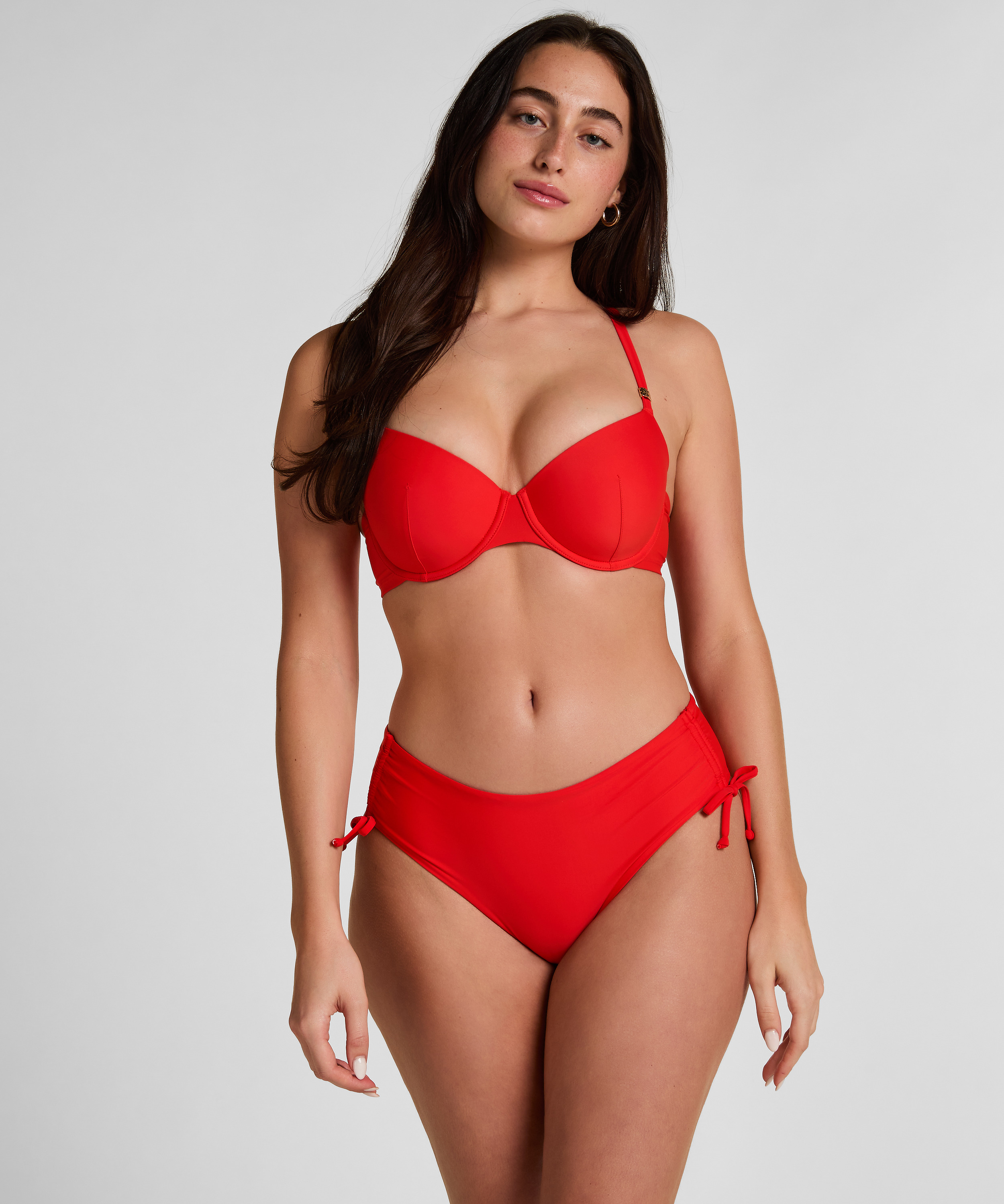 Midi Rio Bikini Bottom Luxe, Red, main