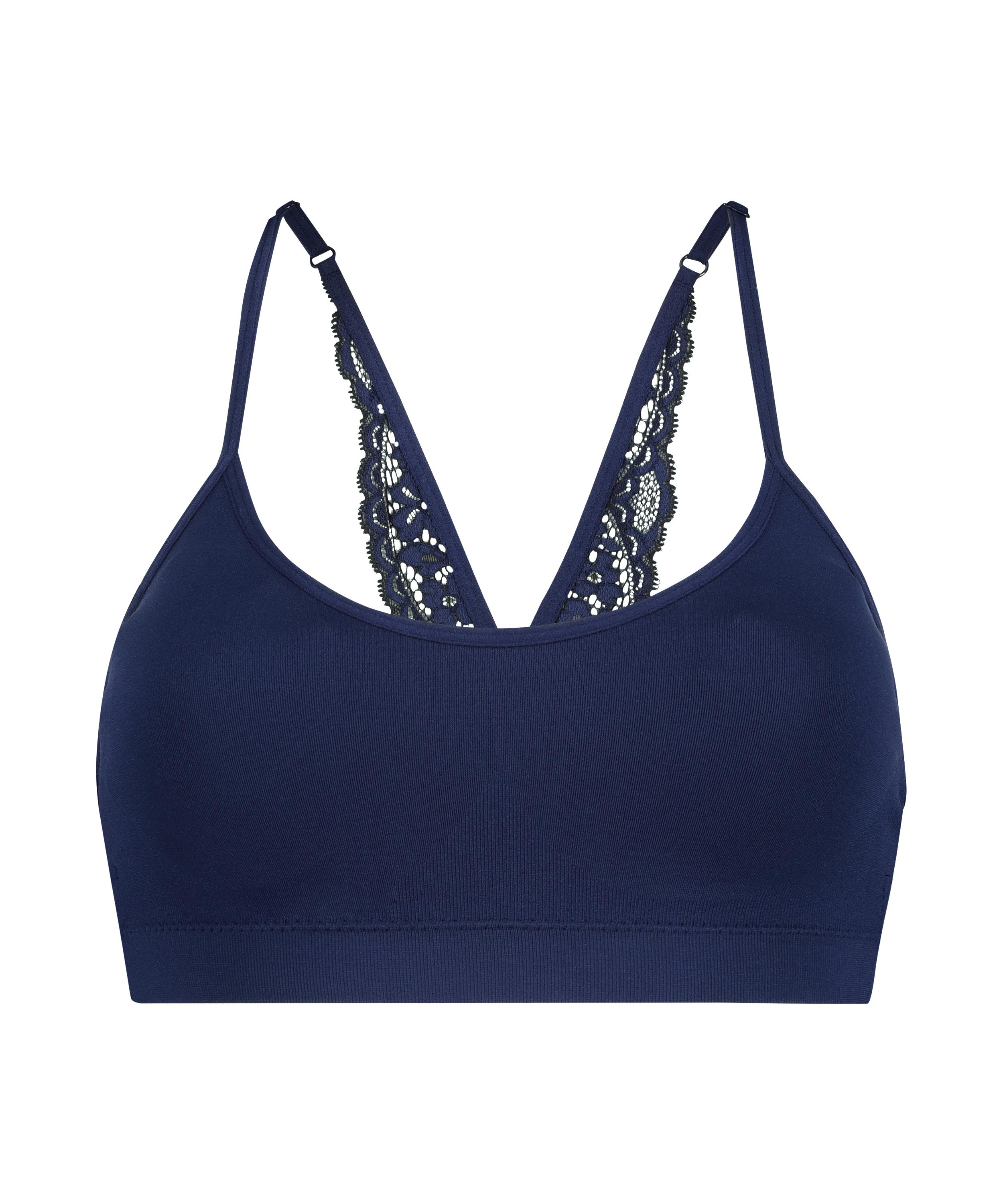 Rose seamless bralette, Blue, main