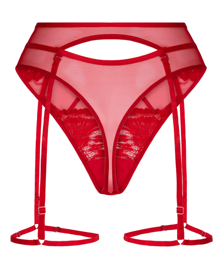 Withney Suspender Thong, Red