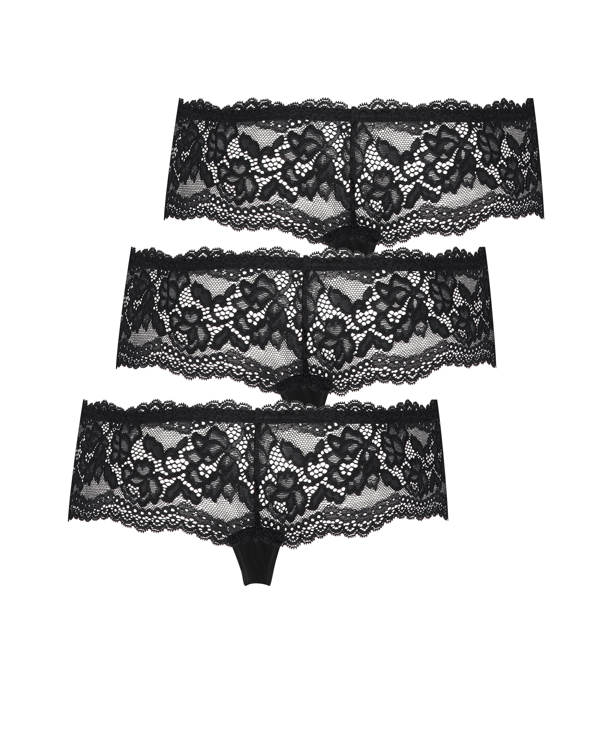 Florence 3-pack boxer thongs, Black, main