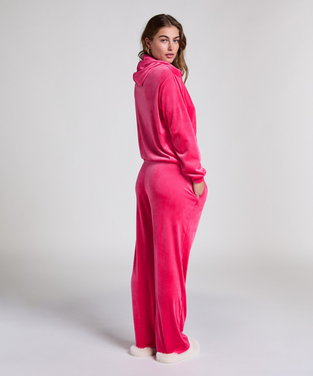 Velours Pyjama Pants, Pink