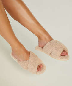 Mandy Teddy slippers, Beige