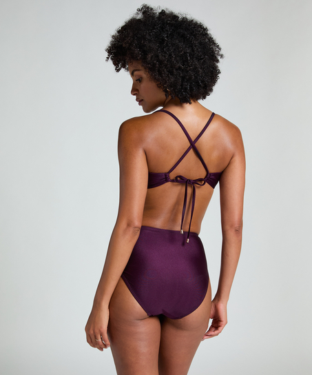 Costa Bikini Crop Top, Purple