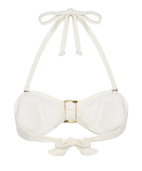 Cabo Bandeau Bikini Top, White