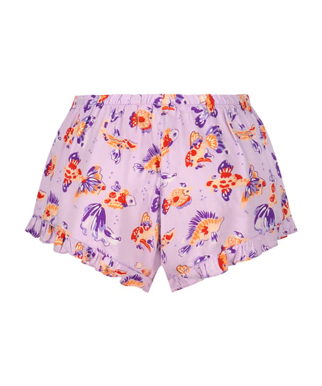 Satin pyjama shorts, Purple