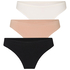 Multipack Cotton Thong, Beige