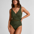 Shaping Shell Mesh Swimsuit, Green