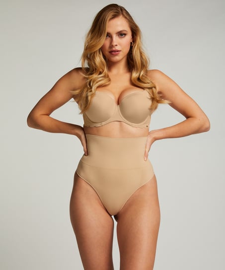 Firming high figure-control thong, Beige