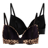 2-Pack Padded Underwired Bra, Black