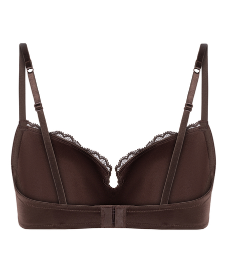 Lace & Shine Padded Underwired Bra, Brown