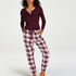 Twill Check Pyjama Pants, Purple