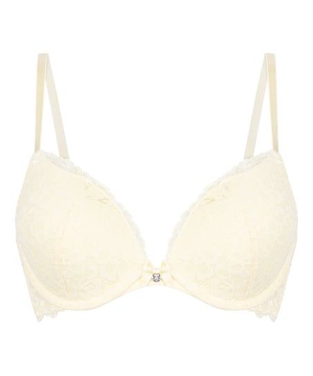 Marine Padded Push-Up Underwired Bra, Yellow