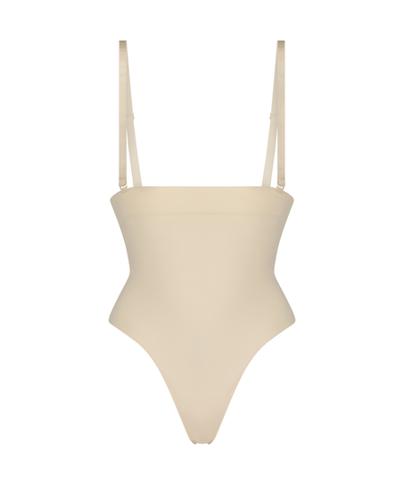Seamless Enhancing High Waisted Thong, Beige