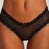 V-shaped Brazilian knickers mesh, Black