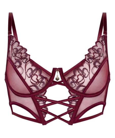 Scarlett Non-Padded Underwired Longline Bra, Red