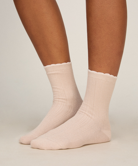 Socks 3 Pair Cotton, Pink