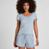 Pyjama Top Jersey Rib, Blue