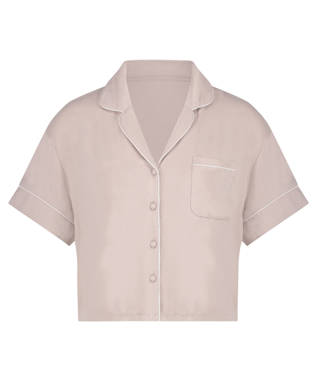 Essential Jersey Short-Sleeved Jacket, Beige