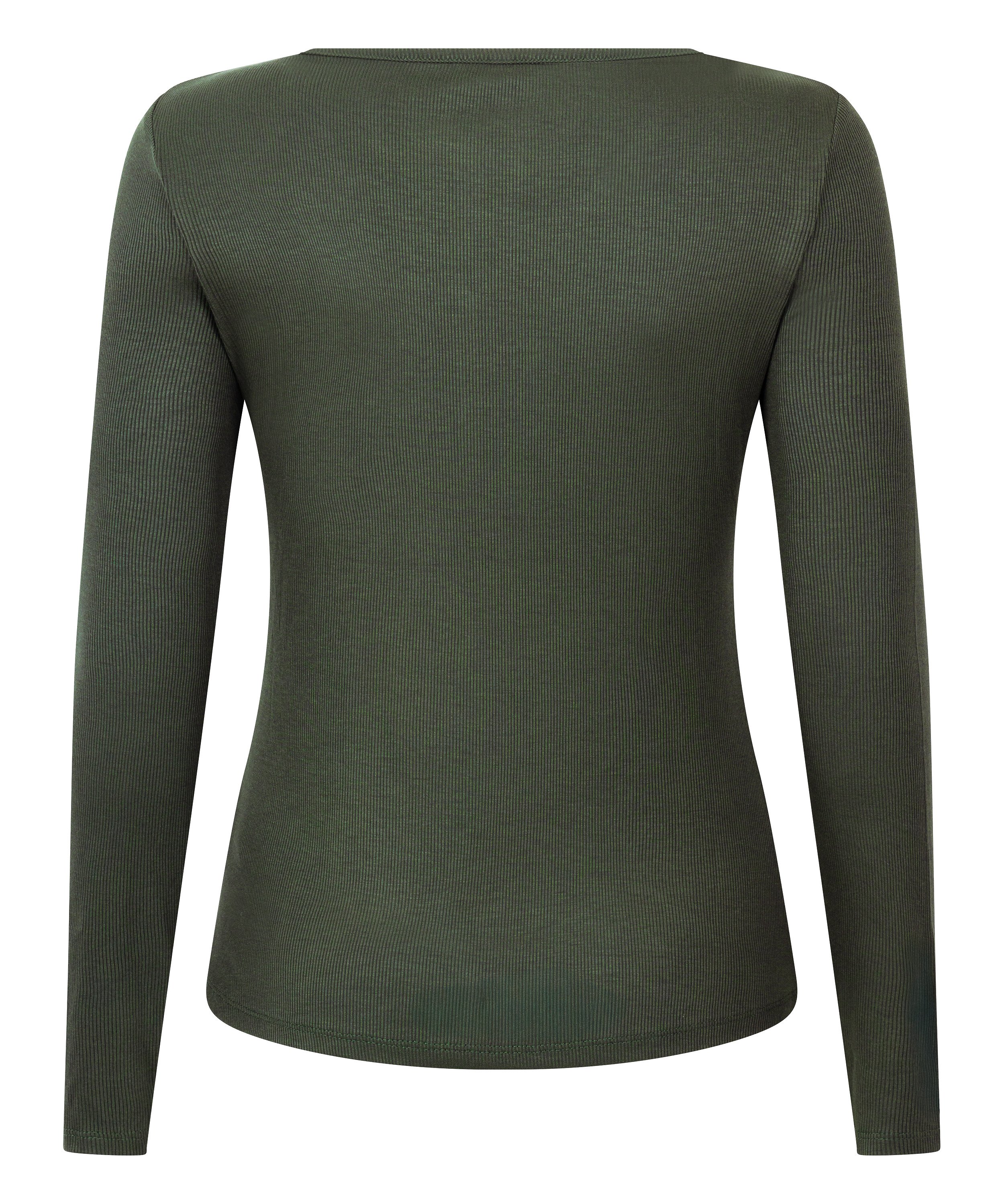 Longsleeved Pyjama Top Henley, Green, main