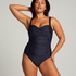 Shaping Scallop Swimsuit, Blue
