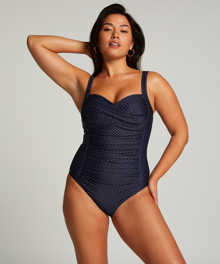 Shaping Scallop Swimsuit, Blue