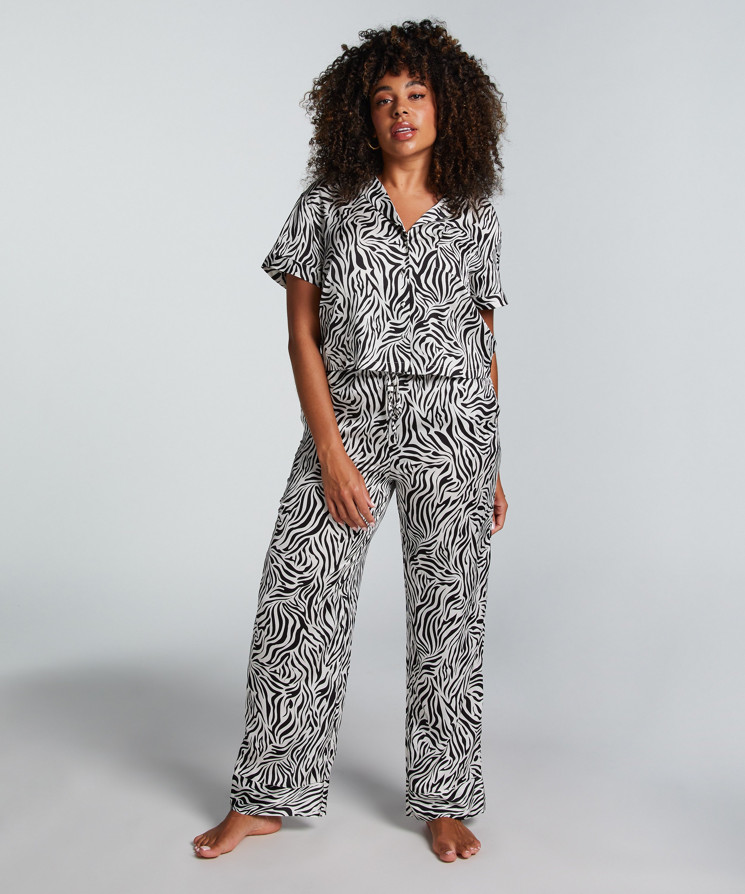 Satin Trousers, White, main